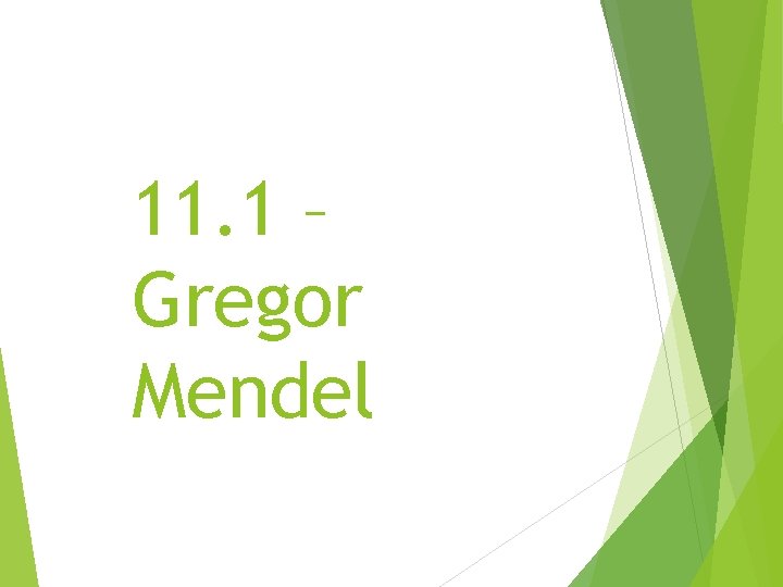 11. 1 – Gregor Mendel 