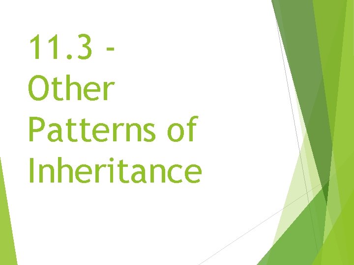 11. 3 Other Patterns of Inheritance 