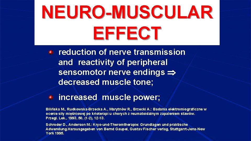 NEURO-MUSCULAR EFFECT reduction of nerve transmission and reactivity of peripheral sensomotor nerve endings decreased
