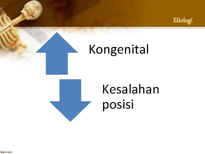 Etiologi Kongenital Kesalahan posisi 