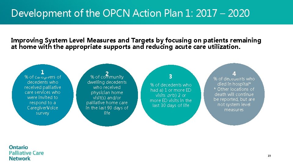 Development of the OPCN Action Plan 1: 2017 – 2020 Improving System Level Measures