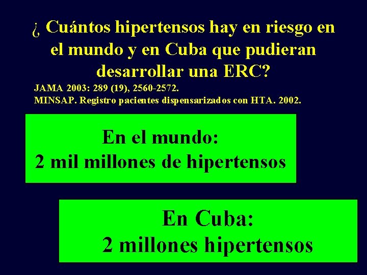 ¿ Cuántos hipertensos hay en riesgo en el mundo y en Cuba que pudieran