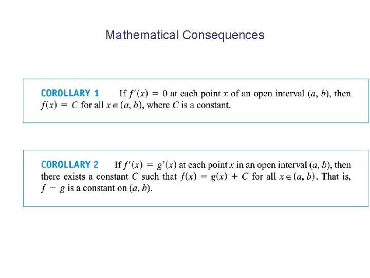 Mathematical Consequences 