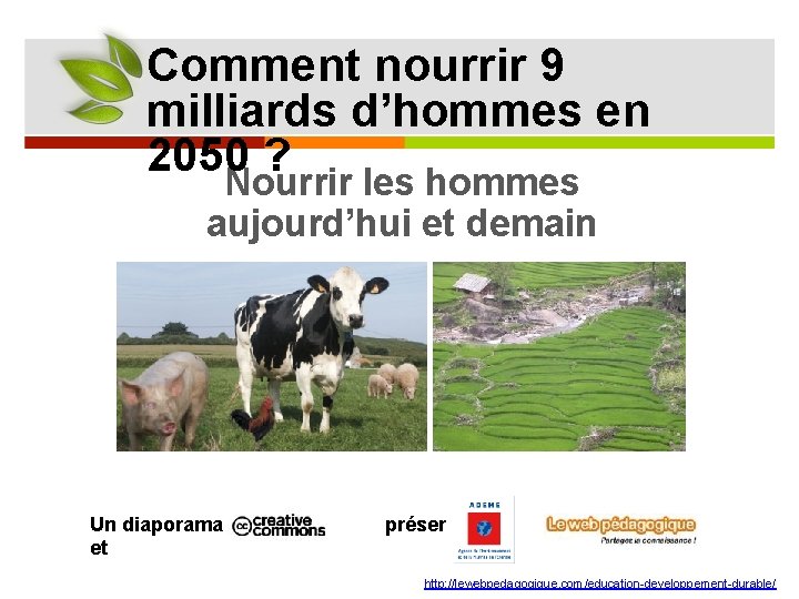 Comment nourrir 9 milliards d’hommes en 2050 ? Nourrir les hommes aujourd’hui et demain