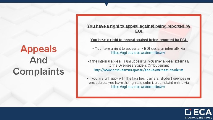 You have a right to appeal against being reported by EGI. Appeals And Complaints