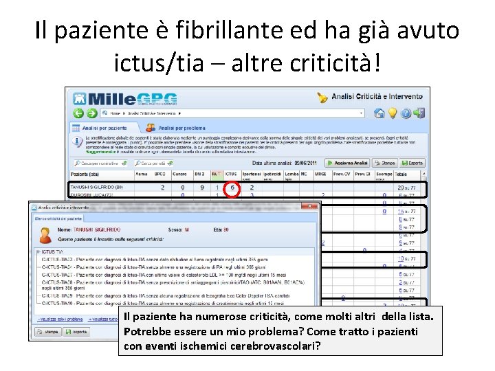 Il paziente è fibrillante ed ha già avuto ictus/tia – altre criticità! Il paziente