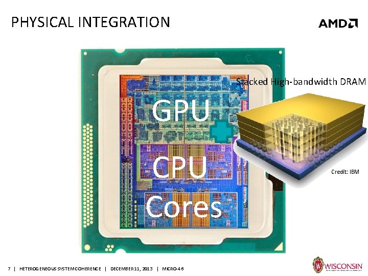 PHYSICAL INTEGRATION Stacked High-bandwidth DRAM GPU Cores 7 | HETEROGENEOUS SYSTEM COHERENCE | DECEMBER