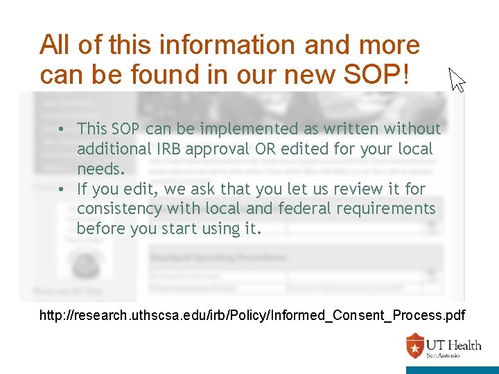 All of this information and more can be found in our new SOP! •