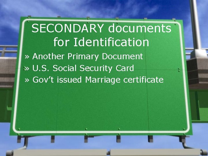 SECONDARY documents for Identification » Another Primary Document » U. S. Social Security Card