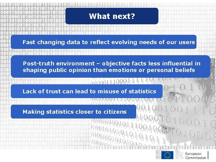 What next? Fast changing data to reflect evolving needs of our users Post-truth environment
