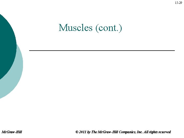 15 -29 Muscles (cont. ) Mc. Graw-Hill © 2011 by The Mc. Graw-Hill Companies,