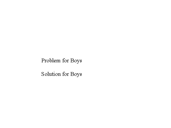 Problem for Boys Solution for Boys 