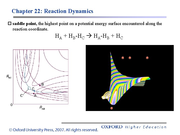 Chapter 22: Reaction Dynamics saddle point, the highest point on a potential energy surface