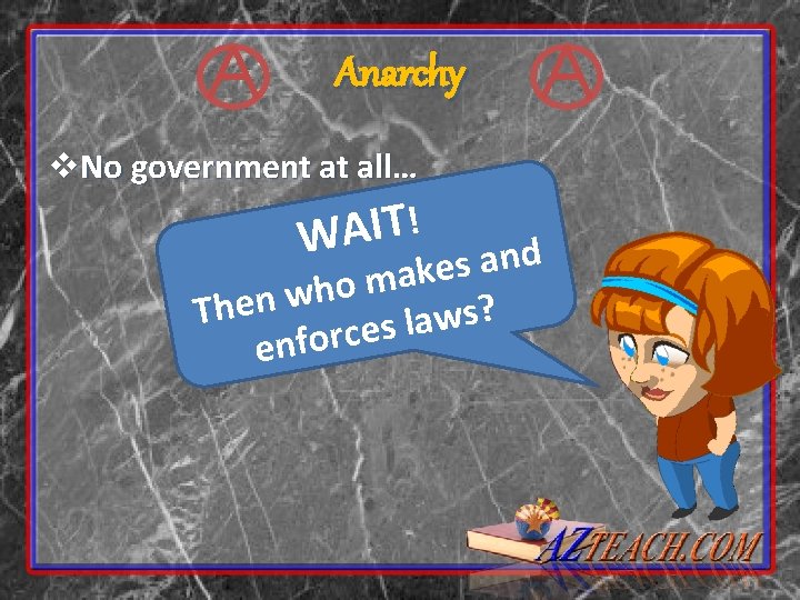 Anarchy v. No government at all… ! T I A W d n a