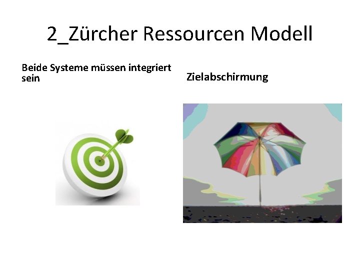 2_Zürcher Ressourcen Modell Beide Systeme müssen integriert sein Zielabschirmung 