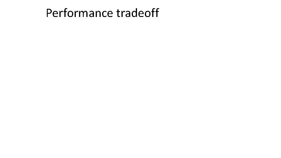Performance tradeoff 