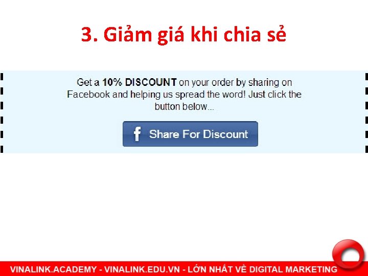 3. Giảm giá khi chia sẻ 