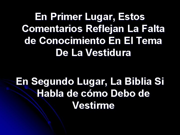 En Primer Lugar, Estos Comentarios Reflejan La Falta de Conocimiento En El Tema De