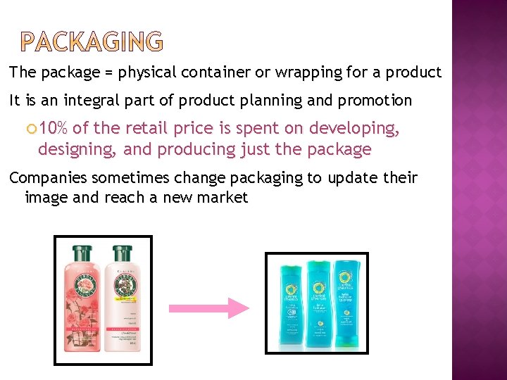 The package = physical container or wrapping for a product It is an integral