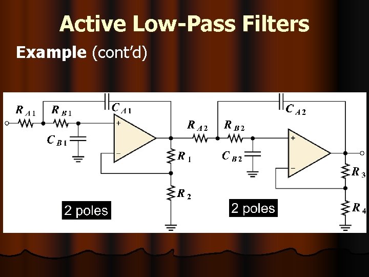 Active Low-Pass Filters Example (cont’d) 