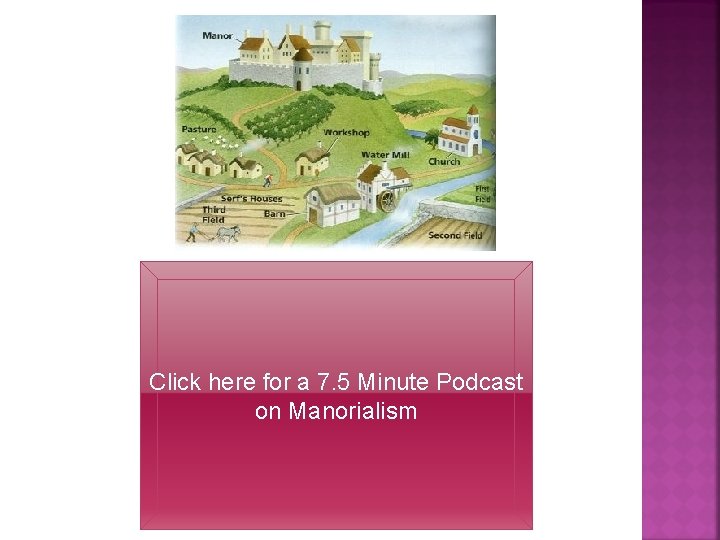Click here for a 7. 5 Minute Podcast on Manorialism 