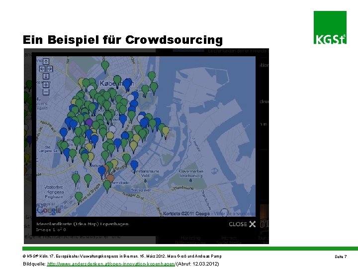 Ein Beispiel für Crowdsourcing © KGSt® Köln, 17. Europäischer Verwaltungskongress in Bremen, 15. März