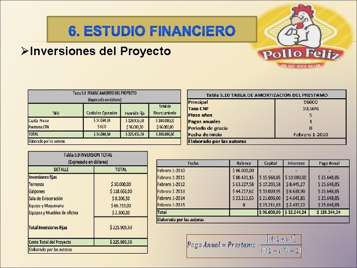 ØInversiones del Proyecto 