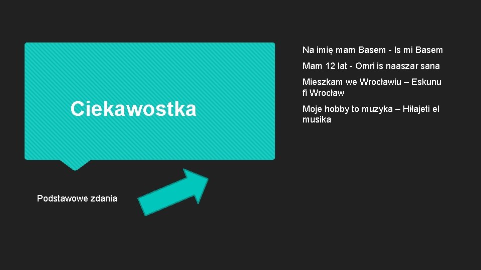 Na imię mam Basem - Is mi Basem Mam 12 lat - Omri is