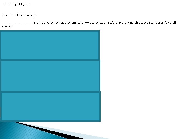 GS - Chap 1 Quiz 1 Question #6 (4 points) __________ is empowered by