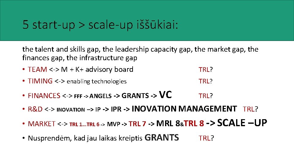 5 start-up > scale-up iššūkiai: the talent and skills gap, the leadership capacity gap,