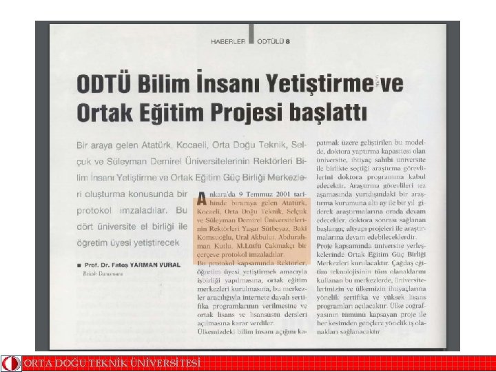 ORTA DOĞU TEKNİK ÜNİVERSİTESİ 