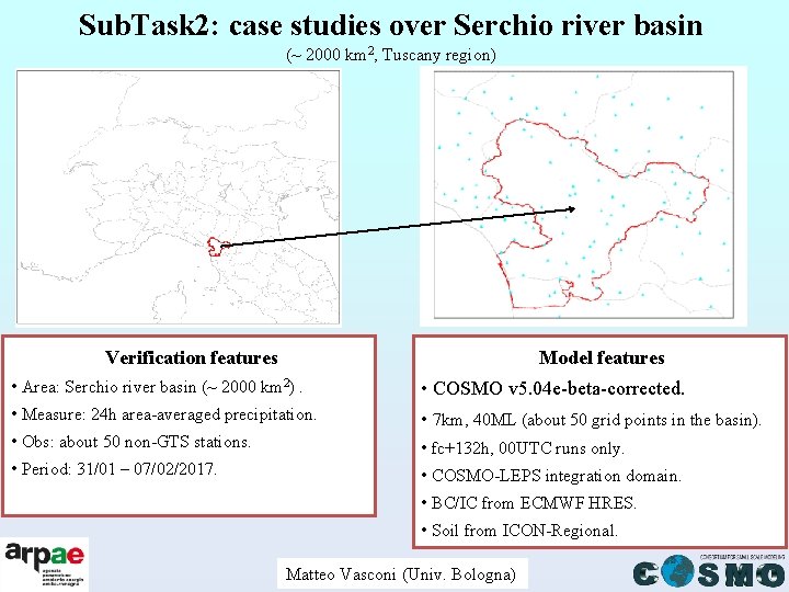 Sub. Task 2: case studies over Serchio river basin (~ 2000 km 2, Tuscany