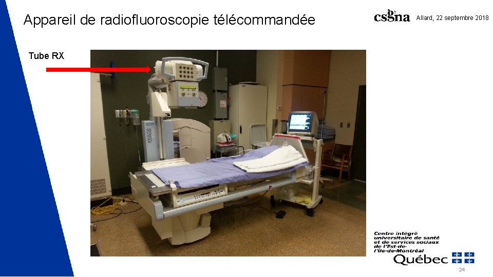 Appareil de radiofluoroscopie télécommandée Allard, 22 septembre 2018 Tube RX 24 Appareil de radiofluoroscopie télécommandée Allard, 22 septembre 2018 Tube RX 24