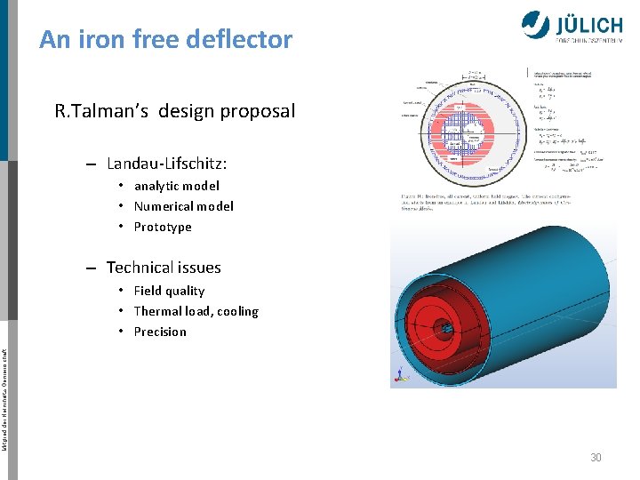 An iron free deflector R. Talman’s design proposal – Landau-Lifschitz: • analytic model •