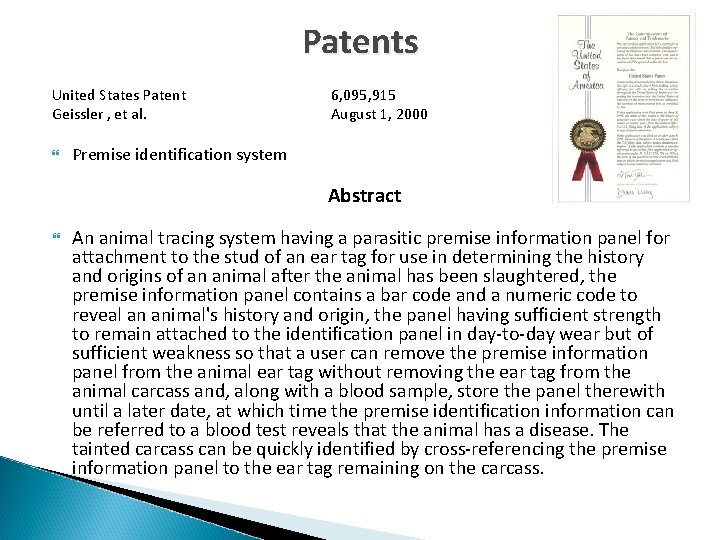 Patents United States Patent Geissler , et al. 6, 095, 915 August 1, 2000