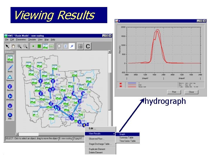 Viewing Results hydrograph 
