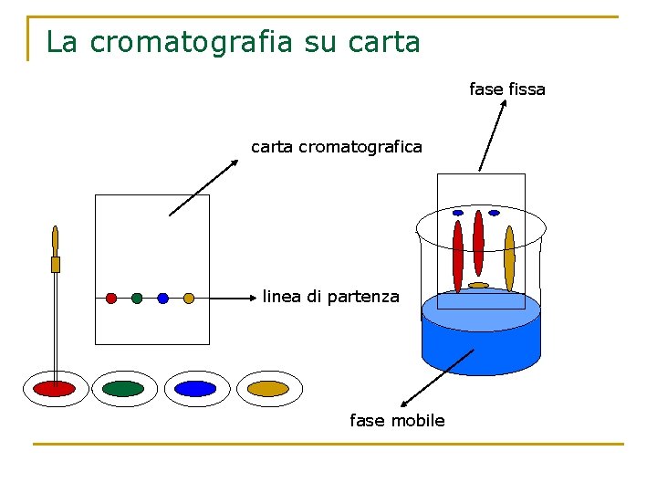 La cromatografia su carta fase fissa carta cromatografica linea di partenza fase mobile 