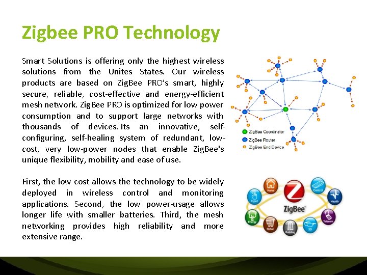 Zigbee PRO Technology Smart Solutions is offering only the highest wireless solutions from the