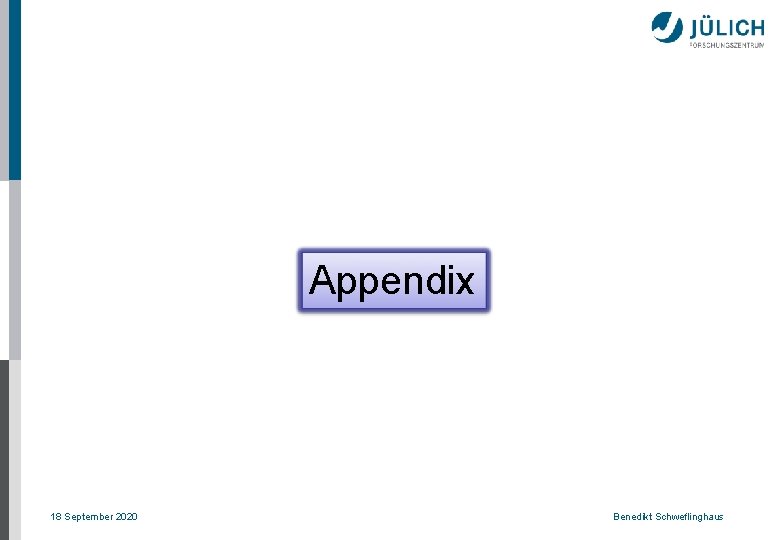 Appendix 18 September 2020 Benedikt Schweflinghaus 