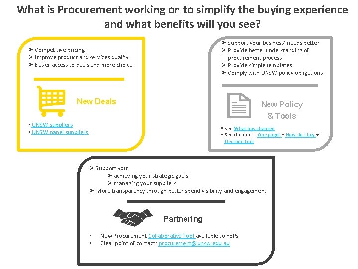 What is Procurement working on to simplify the buying experience and what benefits will