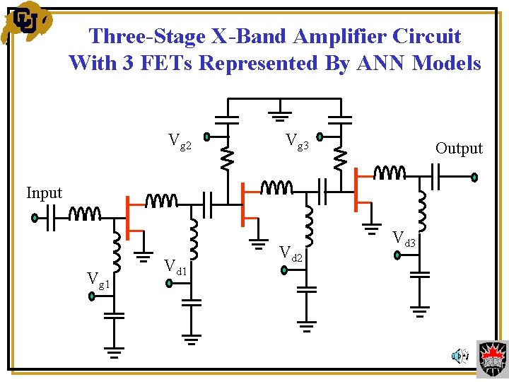 Three-Stage X-Band Amplifier Circuit With 3 FETs Represented By ANN Models Vg 2 Vg