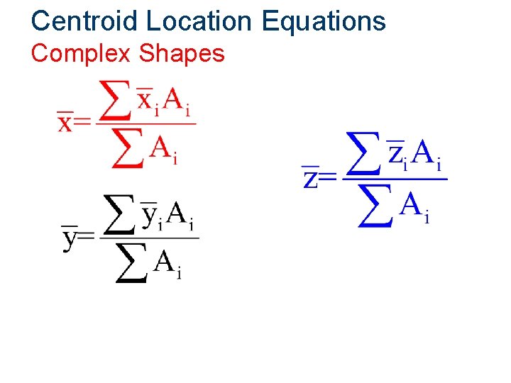 Centroid Location Equations Complex Shapes 