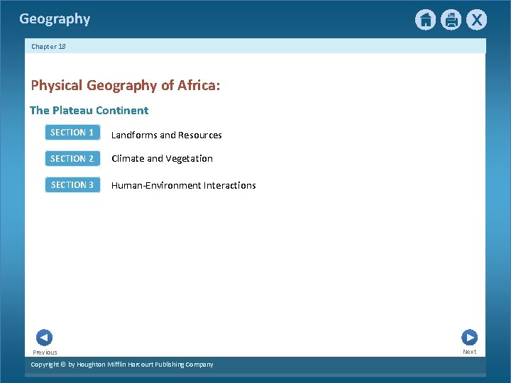 Geography Chapter 18 Physical Geography of Africa: The Plateau Continent SECTION 1 Landforms and