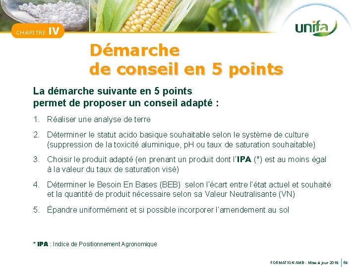 CHAPITRE IV Démarche de conseil en 5 points La démarche suivante en 5 points