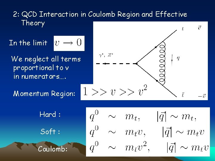 2: QCD Interaction in Coulomb Region and Effective Theory In the limit We neglect