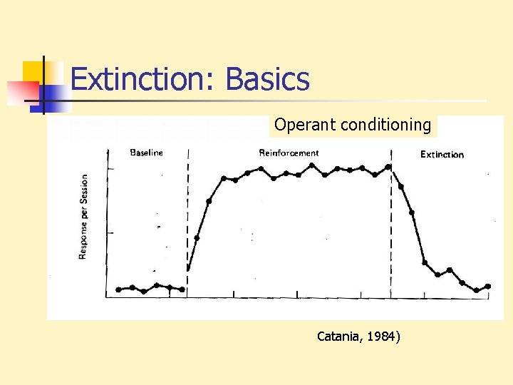 Extinction: Basics Operant conditioning Catania, 1984) 