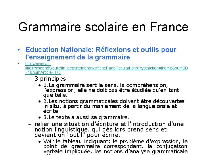 Grammaire scolaire en France • Education Nationale: Réflexions et outils pour l'enseignement de la