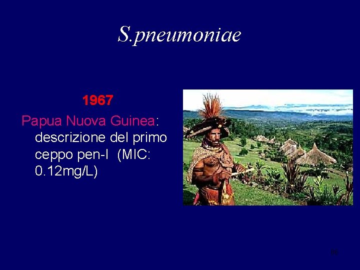 S. pneumoniae 1967 Papua Nuova Guinea: descrizione del primo ceppo pen-I (MIC: 0. 12