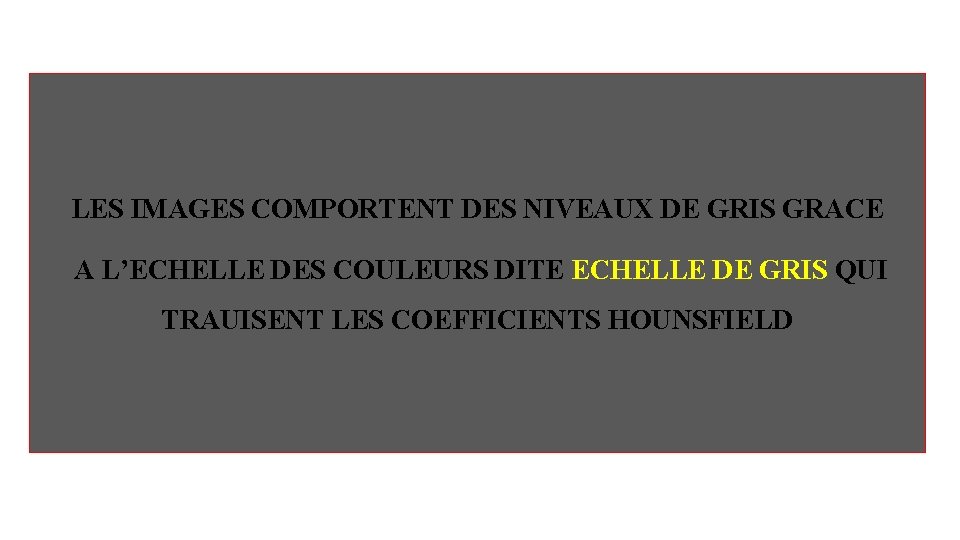 LES IMAGES COMPORTENT DES NIVEAUX DE GRIS GRACE A L’ECHELLE DES COULEURS DITE ECHELLE LES IMAGES COMPORTENT DES NIVEAUX DE GRIS GRACE A L’ECHELLE DES COULEURS DITE ECHELLE