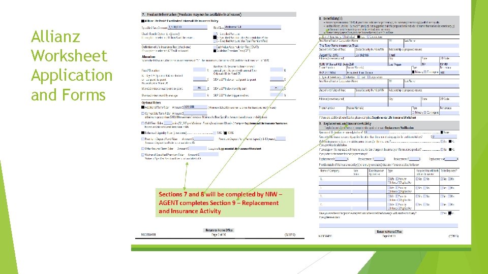 Allianz Worksheet Application and Forms 